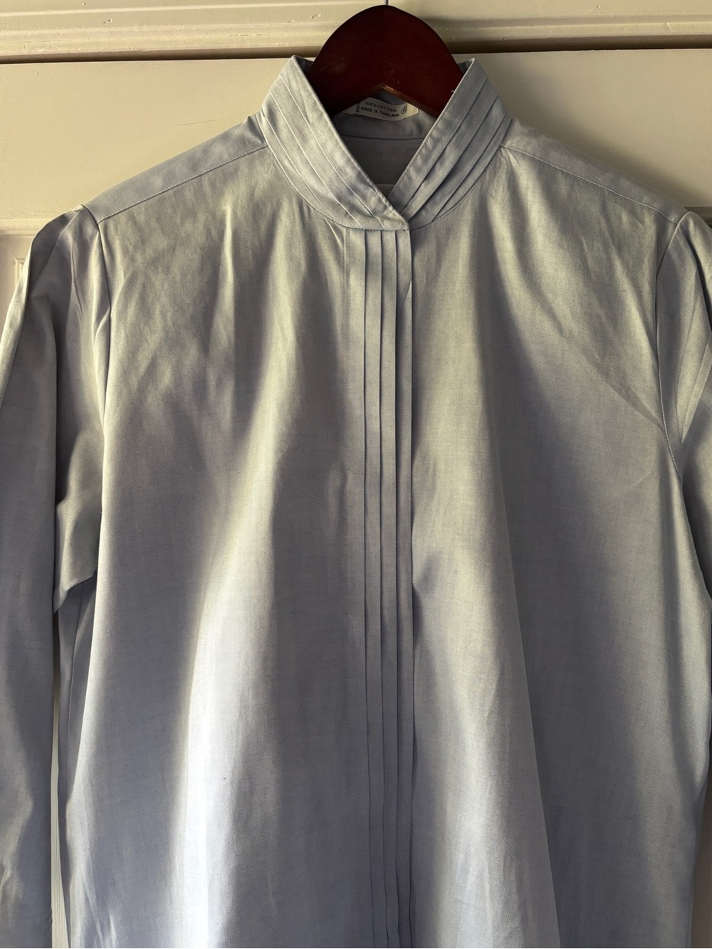 Vintage 1980s crisp cotton pintuck pleated cotton shirt excellent condition